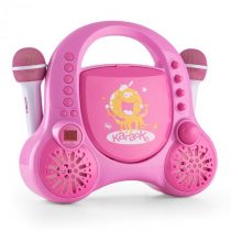 Auna Rockpocket, detský karaoké systém, CD, AUX, 2 x mikrofón, sada nálepiek, ružový