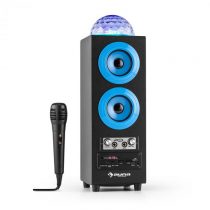 Auna DiscoStar Blue, prenosný 2.1 bluetooth reproduktor, USB, akumulátor, LED, mikrofón
