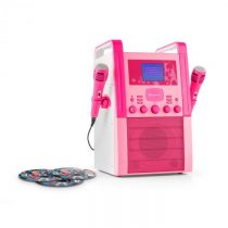 Auna KA8B-V2, ružový, karaoke systém, CD prehrávač, 2 x mikrofón, vrátane 3 x karaoke CD