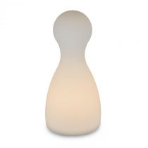 Lightcraft Shinepin, záhradné svietidlo, vo forme kameňa, vonkajšia lampa, Ø 20 cm, biela