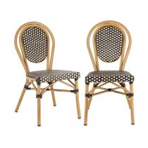 Blumfeldt Montpellier BL, bistro stolička, možnosť ukladať stoličky na seba, hliníkový rám, čierno-k...