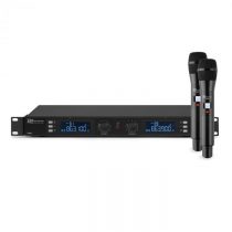 Power Dynamics PD632H 2X, 20-kanálová sada UHF bezdrôtových mikrofónov, 2 x ručný mikrofón, čierna
