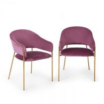 Besoa Salma, pár jedálenských stoličiek, zlatý, chrómovaný kovový rám, fialové