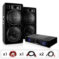 Electronic-Star DJ PA systém &quot;DJ-42&quot;, zosilňovač, reproduktor 3000 W