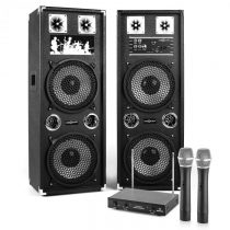 Electronic-Star Karaoke Set &quot;STAR-210A&quot; PA reproduktory, bezdrôtový mikrofón, 1200...