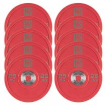 Capital Sports Performan Urethane Plates, činkové kotúče, 5 párov, 25 kg, červená farba