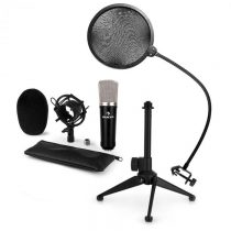 Auna CM003 mikrofónová sada V2 kondenzátorový mikrofón XLR, mikrofónový stojan, pop filter