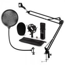 Auna CM001B mikrofónová sada V4, čierna, kondenzátorový mikrofón, mikrofónové rameno, pop filter